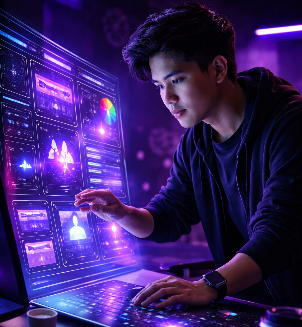 Creative professional working on digital design